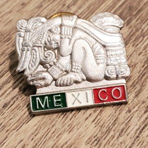 Silver Aztec Mexico pin